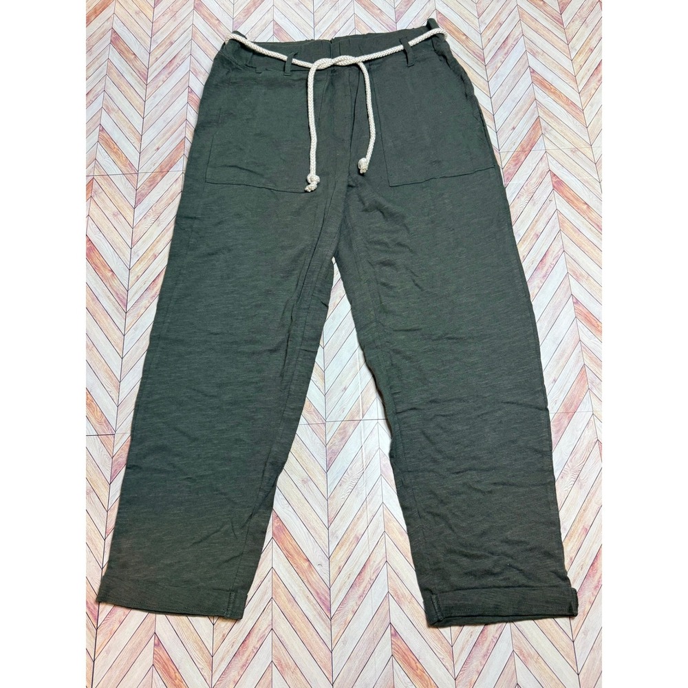 Grey State Sedona Desert‎ Palm Green Cotton Linen Rope Drawstring Sedona Pant 1